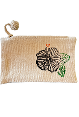 hibiscus zipper pouch