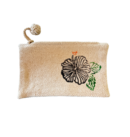 hibiscus zipper pouch