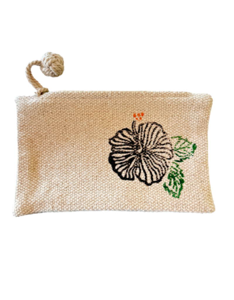 hibiscus zipper pouch