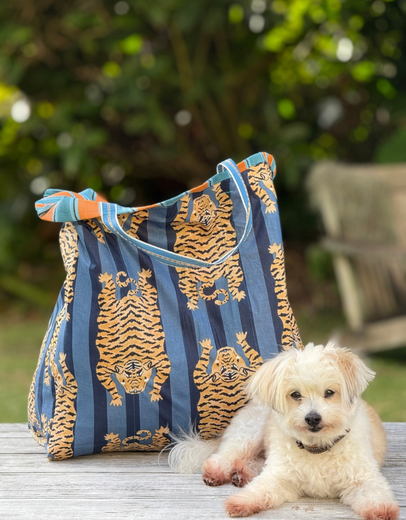reversible tiger beach tote