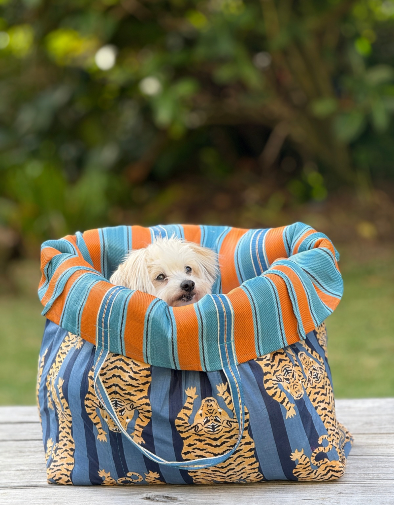 reversible tiger beach tote