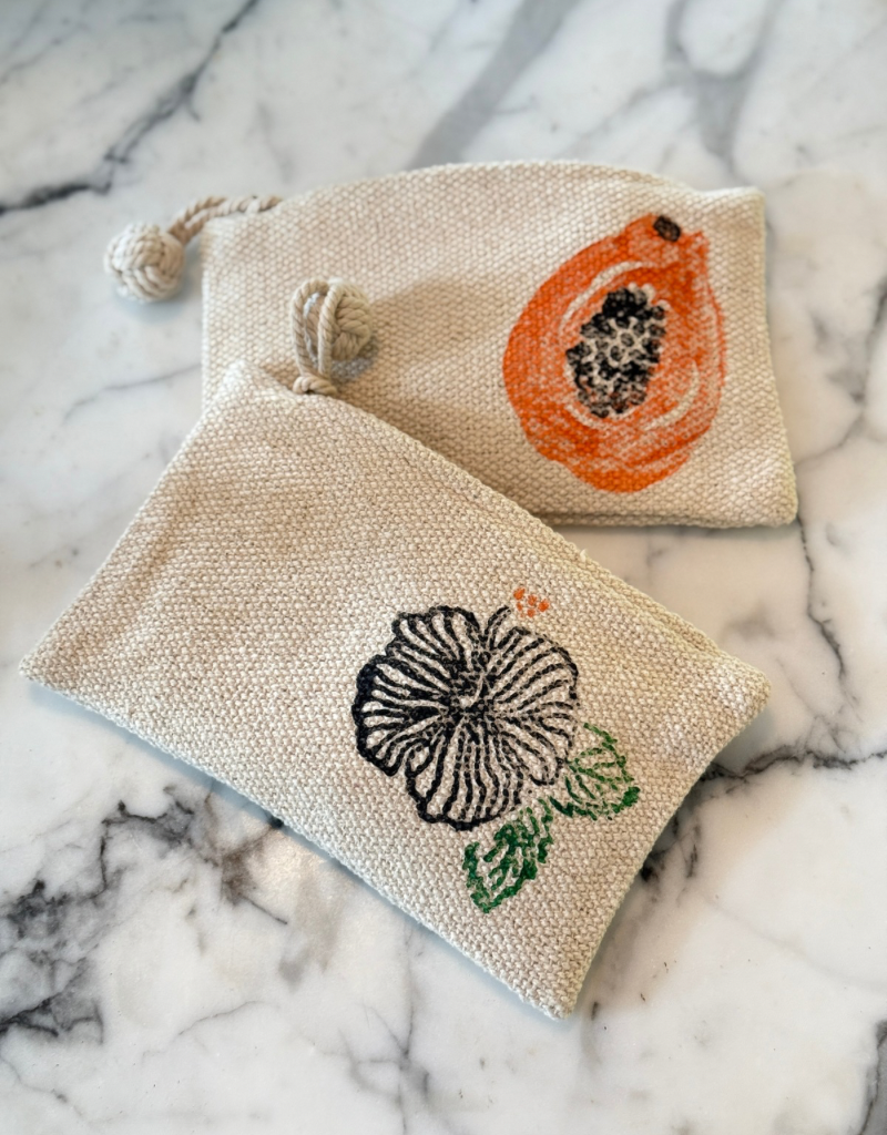 hibiscus zipper pouch