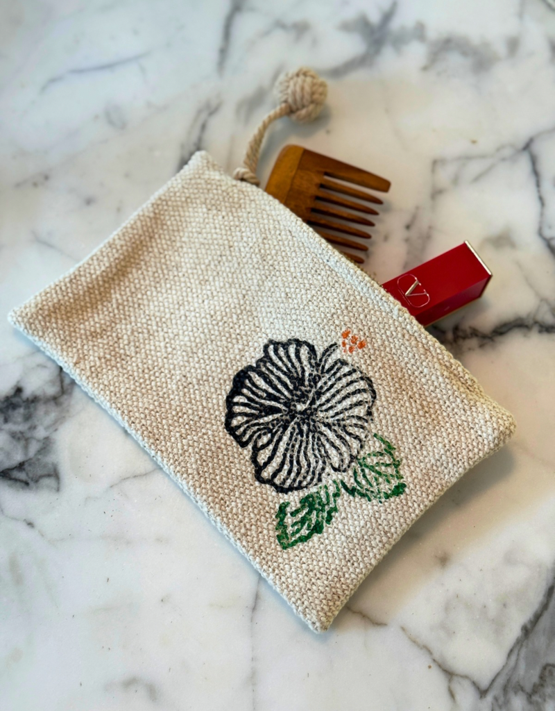 hibiscus zipper pouch