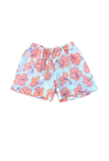 pink hibiscus kids shorts