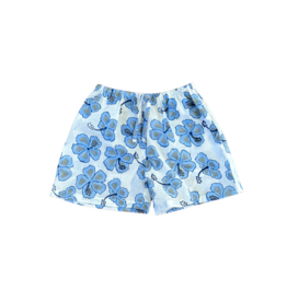 blue hibiscus kids shorts