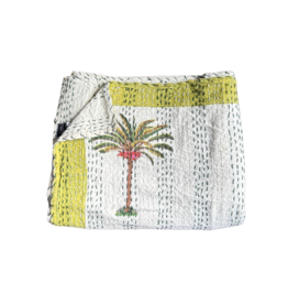 palms kantha coverlet