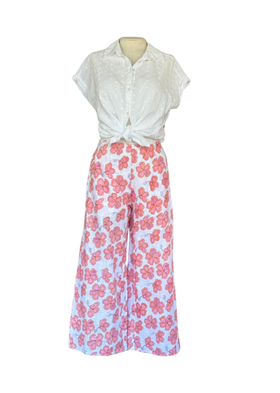 hibiscus linen pants