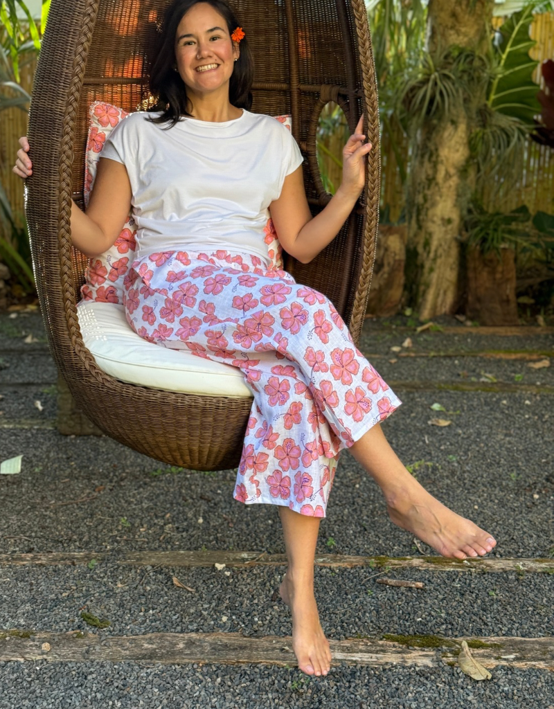 hibiscus linen pants