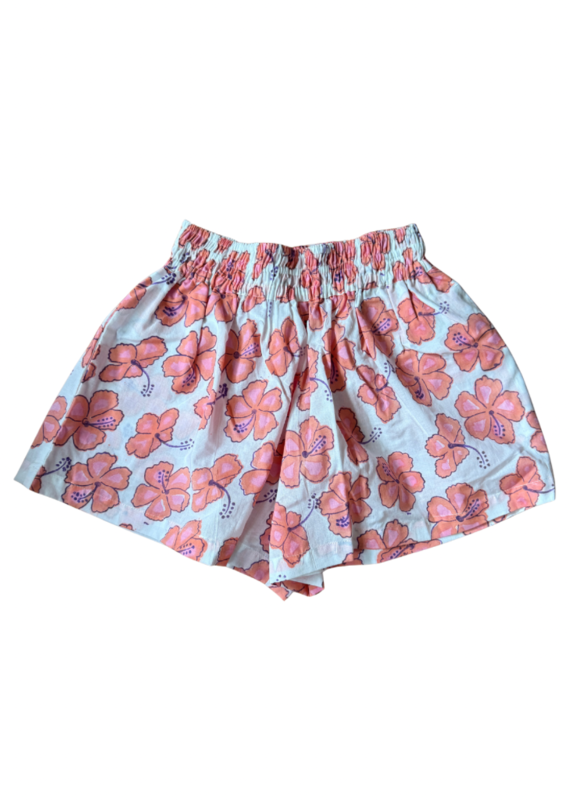 pink hibiscus shorts