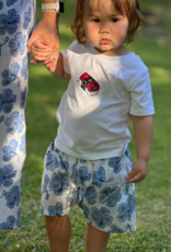 blue hibiscus kids shorts