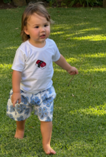 blue hibiscus kids shorts