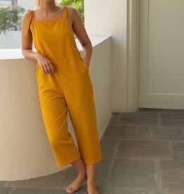 linen mustard jumpsuit