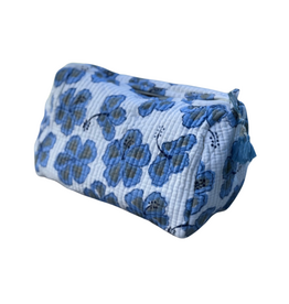 blue hibiscus cosmetic bag