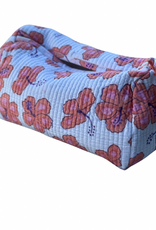 pink hibiscus cosmetic bag