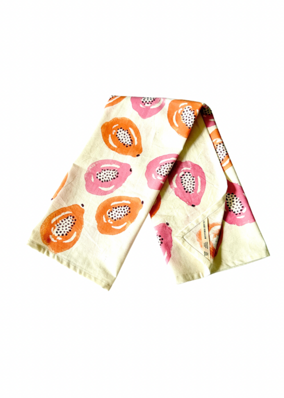 papaya tea towel