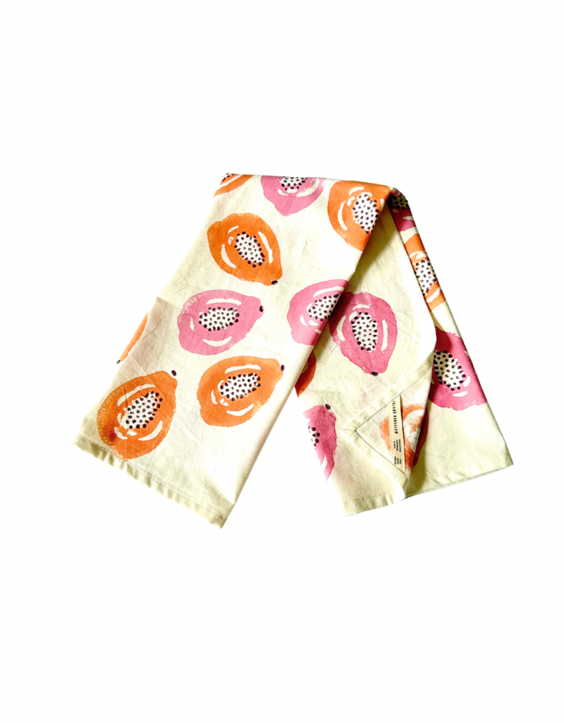 papaya tea towel