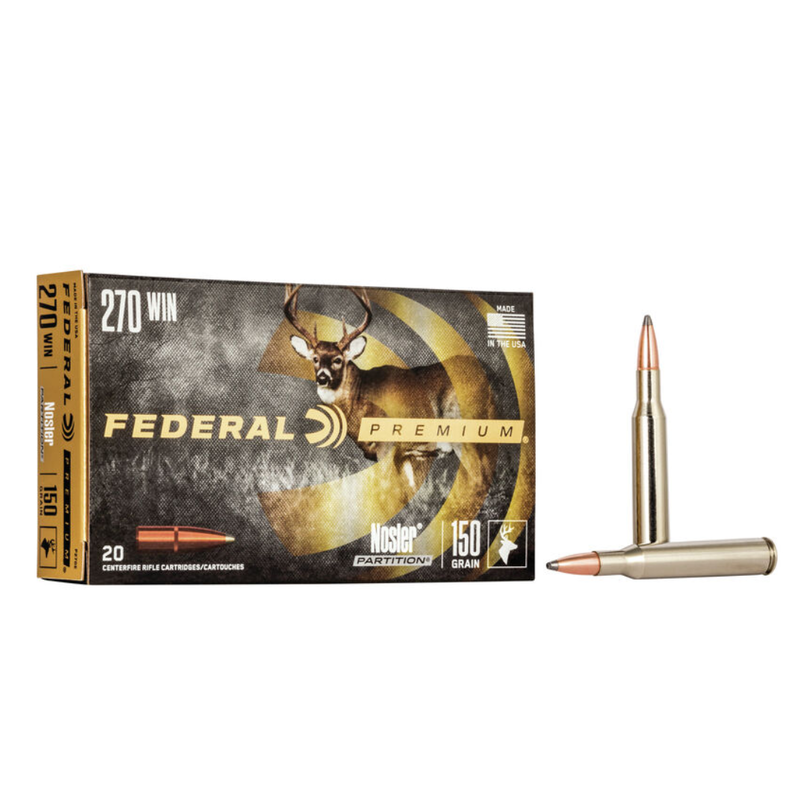 Federal Premium 270 Win. 150 Gr Nosler Partition (20 Pk)