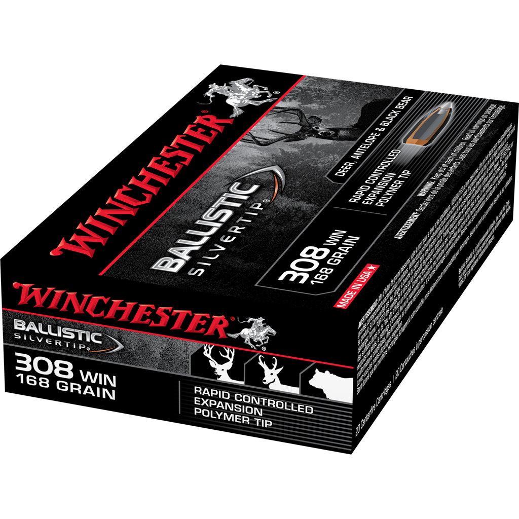 Winchester Ballistic Silvertip .308 Win, 168gr (20pk)