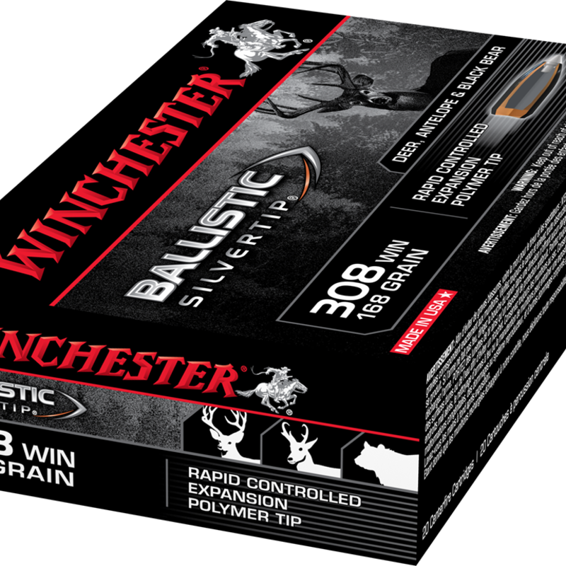 Winchester Ballistic Silvertip .308 Win, 168gr (20pk)
