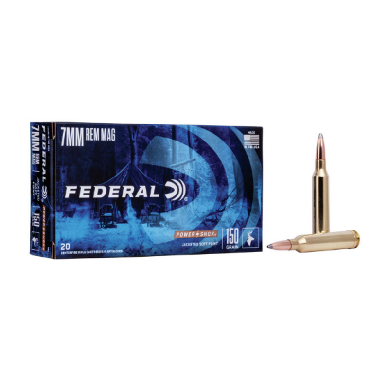 Federal Power Shok 7mm Rem Mag 150gr SP (20pk)