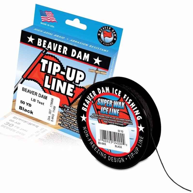 Beaver Dam Fishing Tip-Up Line, 20lb, 50yd, Black