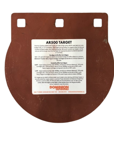 AR500 Gong 8" Round 1/2" Thick