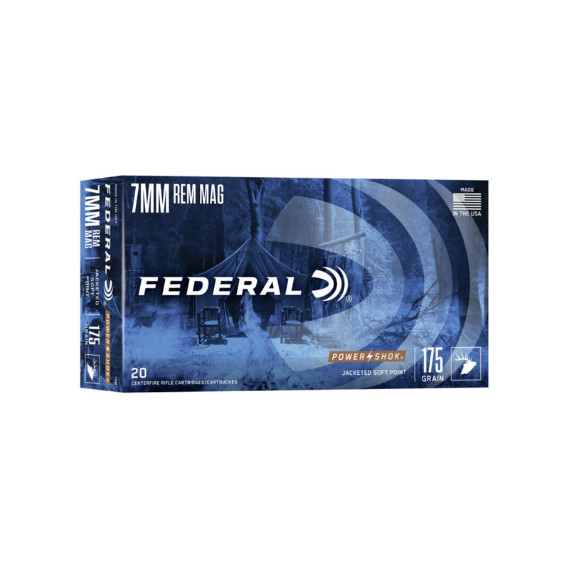 Federal Power Shok 7mm Rem Mag 175gr SP (20pk)