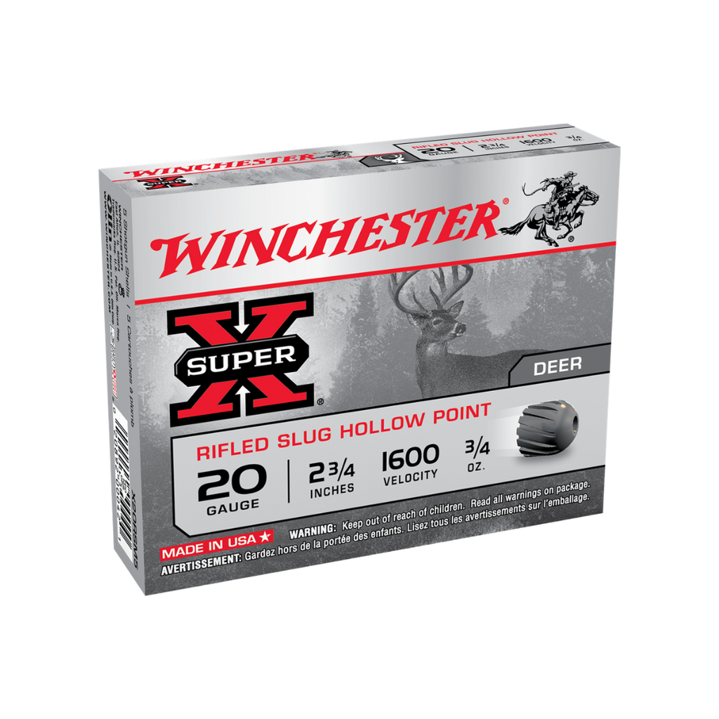 Winchester Super X 20ga Rifled Slug 2 3/4" 1600fps 3/4oz (5pk)