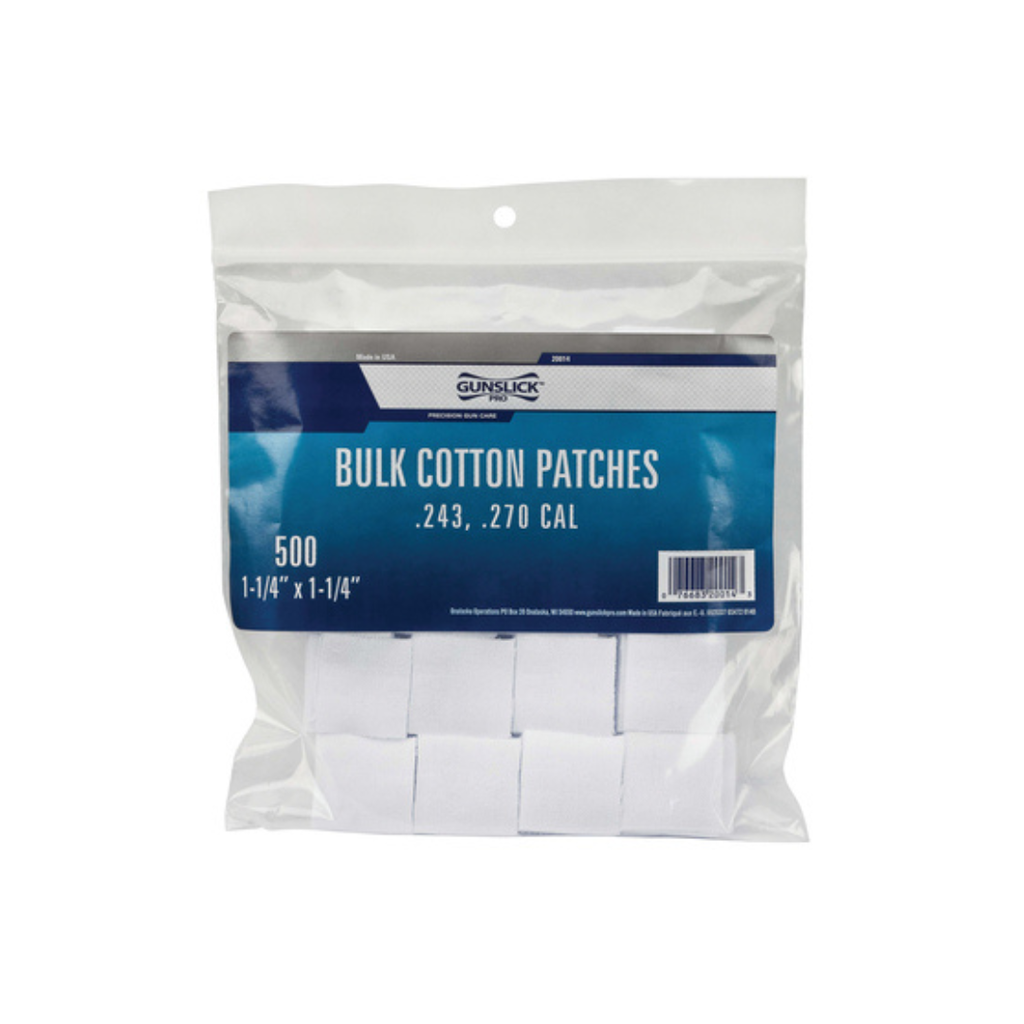 Gunslick Bulk Cotton Patches .243, .270 cal (500pk)