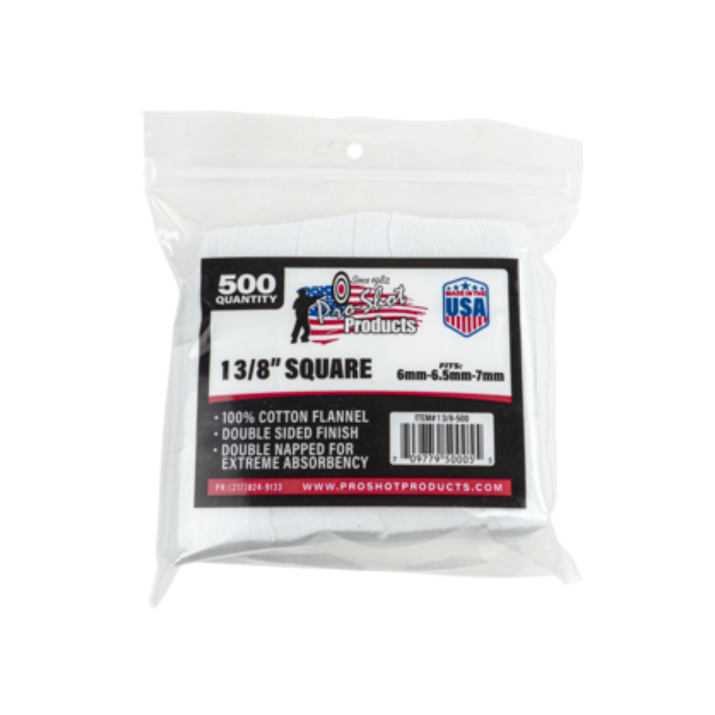 Pro-Shot Gun Cleaning Patches 1 3/8" Square (500pk)