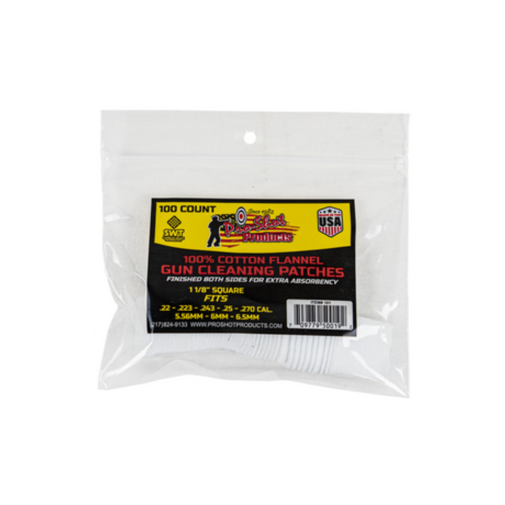 Pro-Shot Gun Cleaning Patches .22-.270 (100 pk)