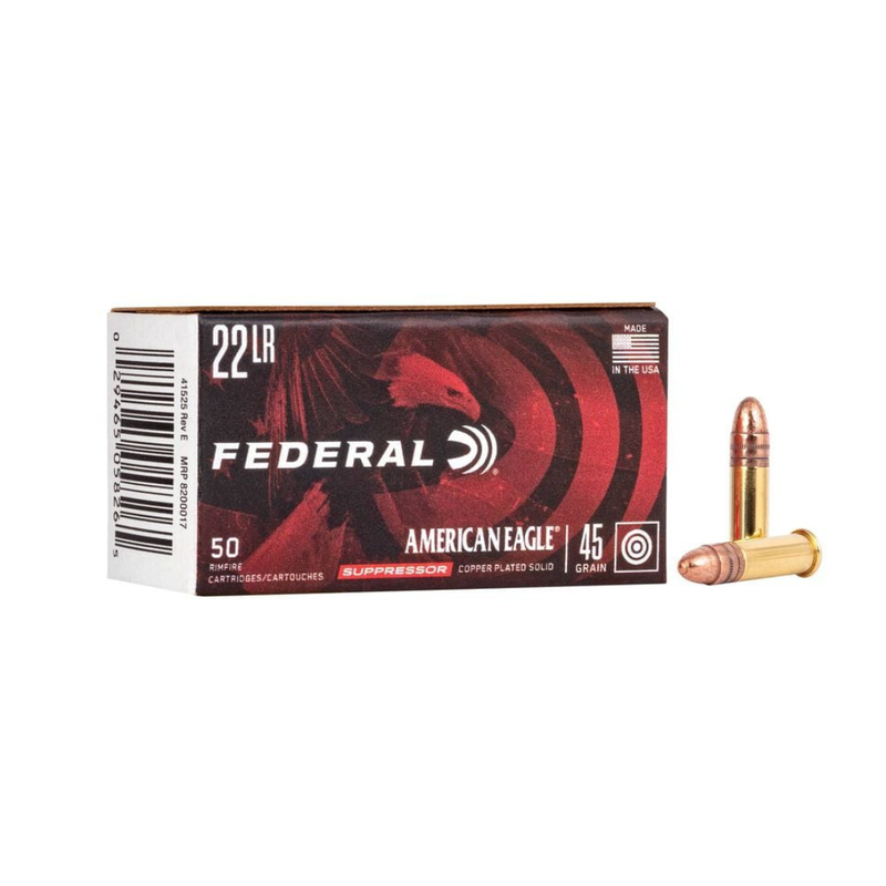 Federal American Eagle 22lr 45gr suppressor 970fps (50pk)