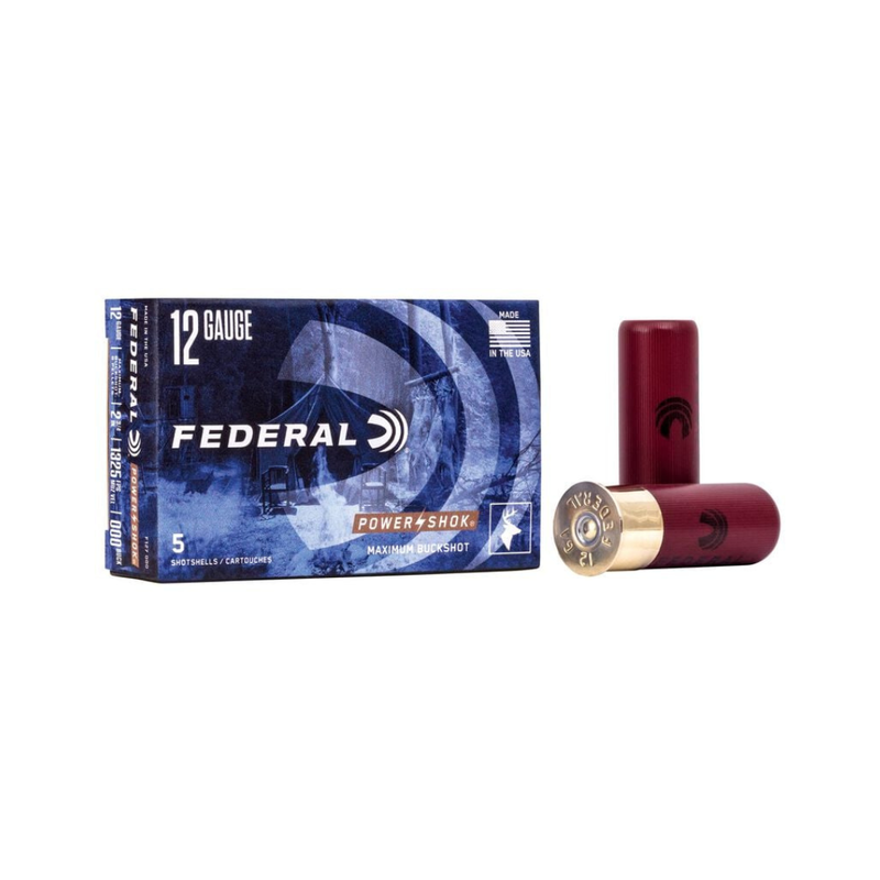 Federal Power-Shok 12ga 2 3/4" 8 Pellet 000 Buck (5pk)
