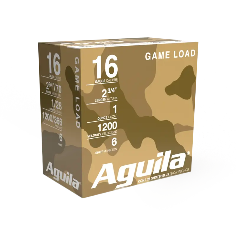 Aguila 16ga 2 3/4" 1oz #6 1200 fps (25pk)