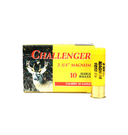 Challenger 20ga 2 3/4" 10 rifled slugs (10pk)