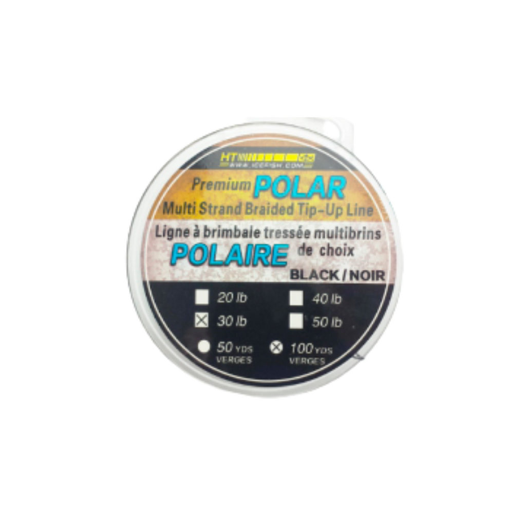 HT Polar Ice braided 50# black ice line 100 yards/spool