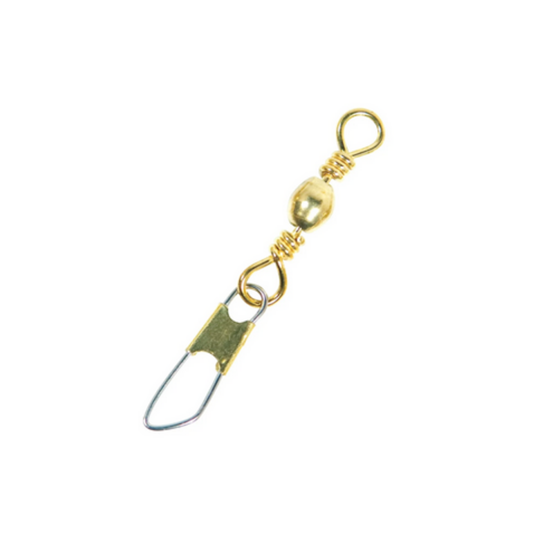 Eagle Claw 01041-010 Barrel Swivel Sz10 w/Safety Snap Brass (7pk)
