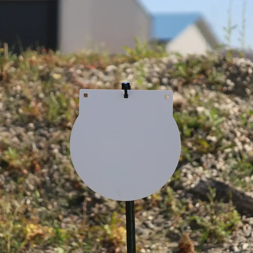 AR500 Steel Rifle Target, 3/8”, Round Gong, 16”, White