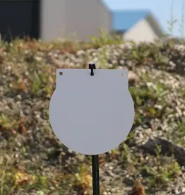 AR500 Steel Rifle Target, 3/8”, Round Gong, 16”, White