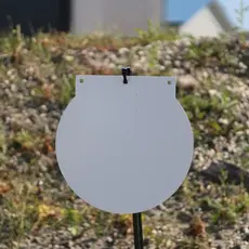 AR500 Steel Rifle Target, 3/8”, Round Gong, 20”, White