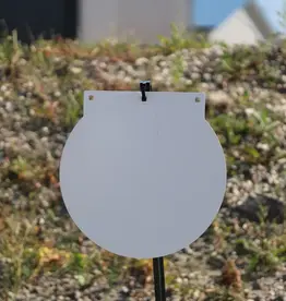 AR500 Steel Rifle Target, 3/8”, Round Gong, 20”, White
