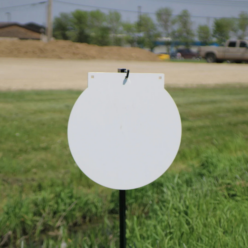 Engage Precision AR500 Steel Rifle Target, 3/8”, Round Gong, 24”, White