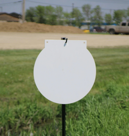 Engage Precision AR500 Steel Rifle Target, 3/8”, Round Gong, 24”, White