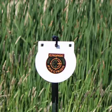 Engage Precision AR500 Steel Rifle Target Gong, Round, 1/2”, 8”, White