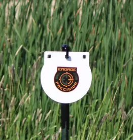 Engage Precision AR500 Steel Rifle Target Gong, Round, 1/2”, 8”, White