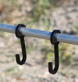 Engage Precision AR500 Steel Target Hook, 3/8”, Short J Hook For Conduit Cross Beam, Black, Set of 2