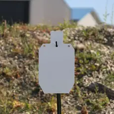 Engage Precision AR500 Steel Silhouette Rifle Target, 3/8”, 2/3 Size IPSC, White