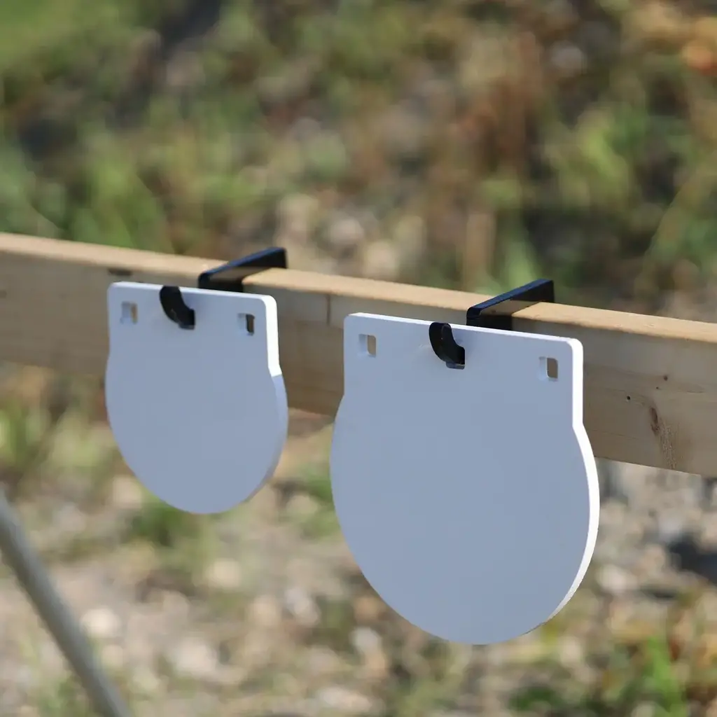 Engage Precision AR500 Steel Target Hook, 3/8”, For 2x4 Cross Beam, Black, Set of 2