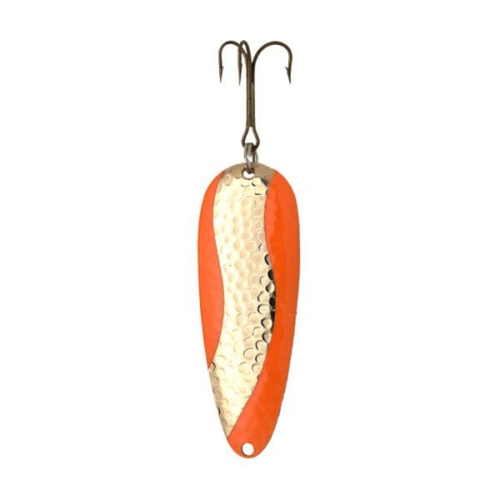 Lucky Strike B1475-13 Devil Bait Spoon- 3.5", 3/4oz, Ham Brass Fl Orange