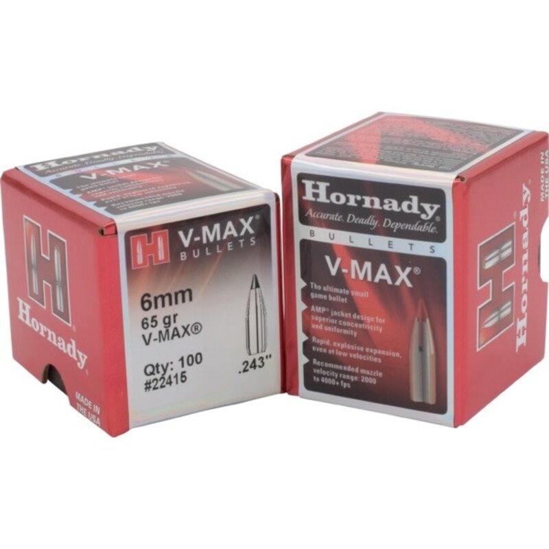 Hornady .243" 6mm 65gr V-max (100pk)